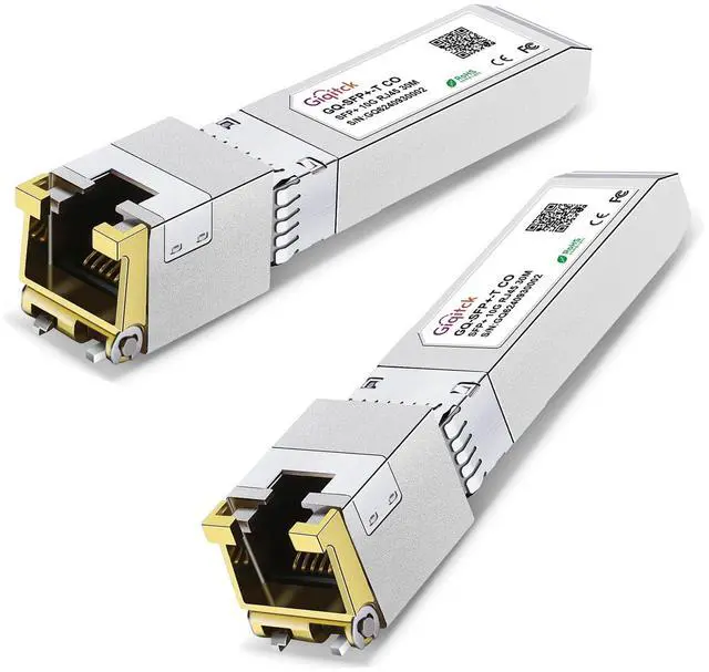Main image of SFP+ to RJ45 10GBase-T Module, 10Gbe Copper SFP to Ethernet Networking Transceiver for Cisco SFP-10G-T-S, Ubiquiti UniFi UF-RJ45-10G, Meraki, Supermicro and More, up to 30m,2pcs