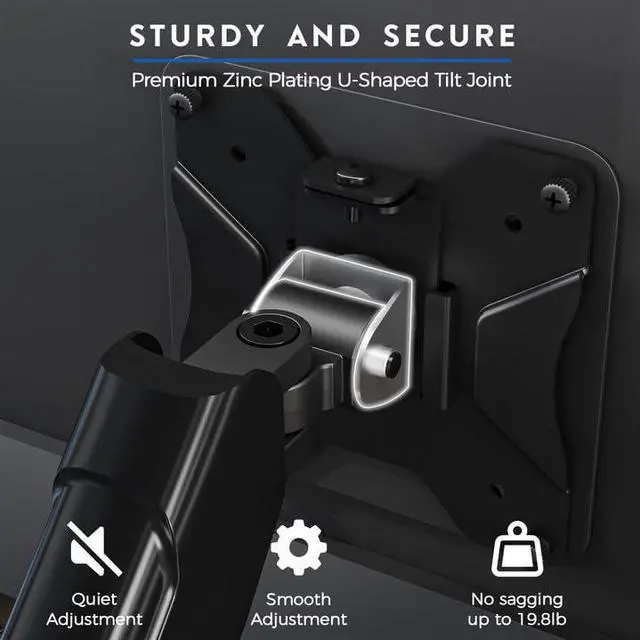 Alt view image 2 of 5 - BONTEC Dual Monitor Stand, Adjustable Gas Spring Arms Monitor Desk Mount for 15-32 Inch Screens, Upgraded Full Motion VESA Mount with C Clamp, Grommet Base, Tilt, Swivel, Rotation