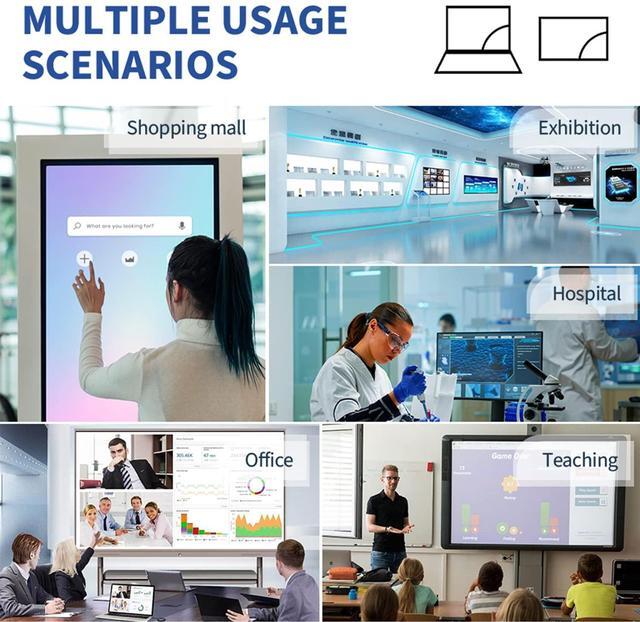Alt view image 5 of 5 - TouchWo 43 inch Capacitive Multi-Touch Screen Industrial Monitor, 16:9 Display 1920 x 1080P, Built-in Speakers, USB, VGA, DVI & HD-MI Ports, Digital Signage Displays and Player for Advertising