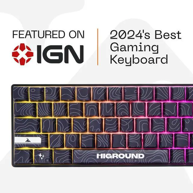 Alt view image 2 of 5 - Higround Basecamp 65HE BLACKICE Keyboard, 65% Mechanical USB Wired PC Gaming Keyboard with Gateron KS-37 Magnetic Switches, Programable RGB, Hot-Swappable, Deep Thock Creamy Sounding, Pre-lubed