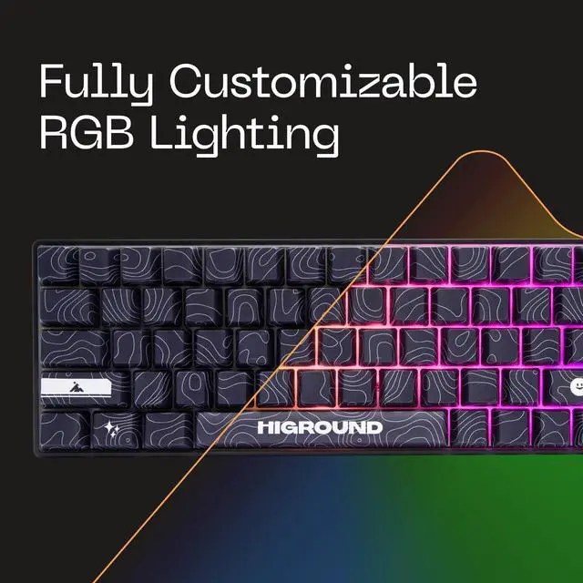 Alt view image 5 of 5 - Higround Basecamp 65HE BLACKICE Keyboard, 65% Mechanical USB Wired PC Gaming Keyboard with Gateron KS-37 Magnetic Switches, Programable RGB, Hot-Swappable, Deep Thock Creamy Sounding, Pre-lubed