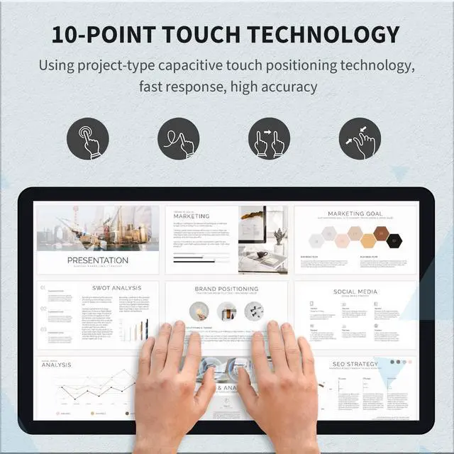 Alt view image 2 of 5 - TouchWo 27 inch Android 12 Touchscreen Monitor Tablet, 16:9 FHD 1080P, WiFi & BT, Built-in Speakers, RK3588 4GB RAM & 64GB ROM, Smart Board for Classroom, Meeting & Game