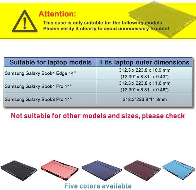Alt view image 2 of 5 - Laptop Case Cover for New Samsung Galaxy Book4 Edge 14'' & 14 inch Book 4 Pro & for Book3 Pro,PU Leather Notebook PC Bag Sleeve (Pink, 14 inch)