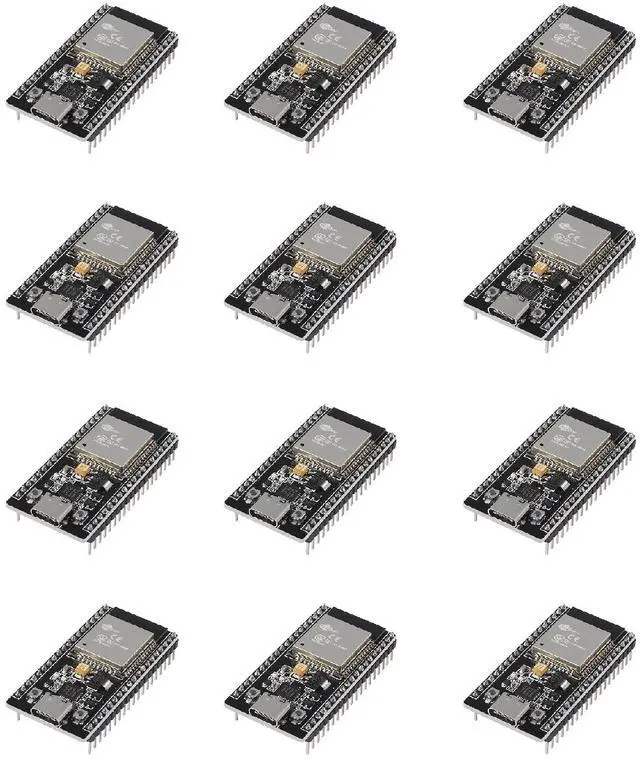 Main image of 12 Packs ESP32-DevKitC-32 Development Board modules(ESP-32D,ESP-32 CP2012 USB C with 38 pins),Supporting STA/AP/STA+AP,with WiFi+Bluetooth Dual-core and Type-C Interface.