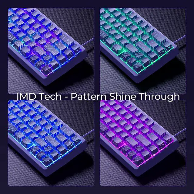 Alt view image 5 of 5 - HITIME x XVX M67 Wireless 60% Percent Keyboard and Black and White Topographic Map Mouse Pad