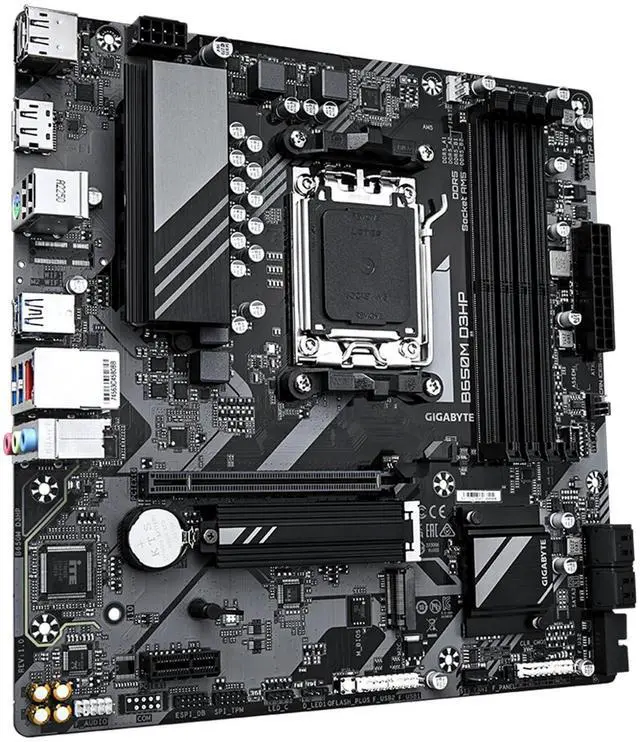 Alt view image 3 of 5 - GIGABYTE B650M D3HP (AM5/ LGA 1718/ AMD/ B650/ Micro ATX/ 5-Year Warranty/ DDR5/ 2X PCIe 4.0 M.2/ PCIe 4.0/ USB 3.2 Gen2 Type-C/ 2.5GbE LAN/Motherboard)
