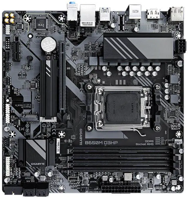Alt view image 4 of 5 - GIGABYTE B650M D3HP (AM5/ LGA 1718/ AMD/ B650/ Micro ATX/ 5-Year Warranty/ DDR5/ 2X PCIe 4.0 M.2/ PCIe 4.0/ USB 3.2 Gen2 Type-C/ 2.5GbE LAN/Motherboard)