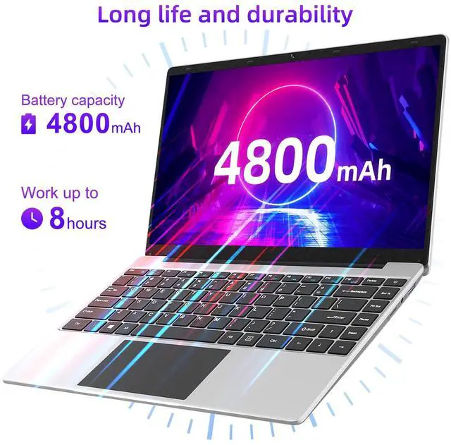 Alt view image 4 of 5 - jumper Laptop, 14 Inch FHD Display, 12GB RAM 256GB SSD, Laptop Computer with J4105 CPU, Thin & Portable, 2.4/5G WiFi, BT4.0