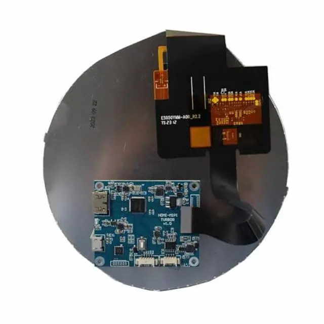 Alt view image 3 of 5 - FanyiTek 5 inch 1080x1080 350nit IPS MIPI Round LCD Screen and 50 pins Controller Board,Micro USB Power Port