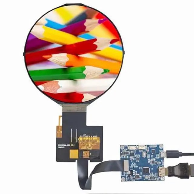 Alt view image 2 of 5 - FanyiTek 5 inch 1080x1080 350nit IPS MIPI Round LCD Screen and 50 pins Controller Board,Micro USB Power Port