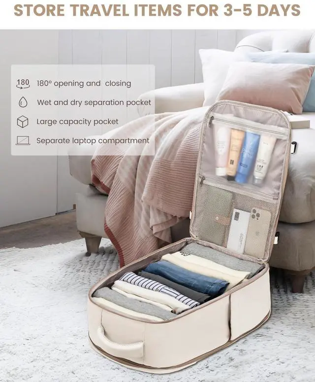 Alt view image 5 of 5 - LOVEVOOK Travel Backpack For Women,40L Carry On Backpack Flight Approved,TSA Personal Item Travel Bag Fits 17 Inch Laptop,Business Weekender Overnight Daypack with 3 Packing Cubes