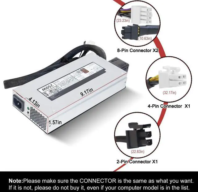 Alt view image 4 of 5 - LXun Upgraded AC250E-S0 P3G94 250W Power Supply FSE024-241G Compatible with Dell PowerEdge R240 Power Supply Connector:8pin X2 + 4 pin + 2 pin