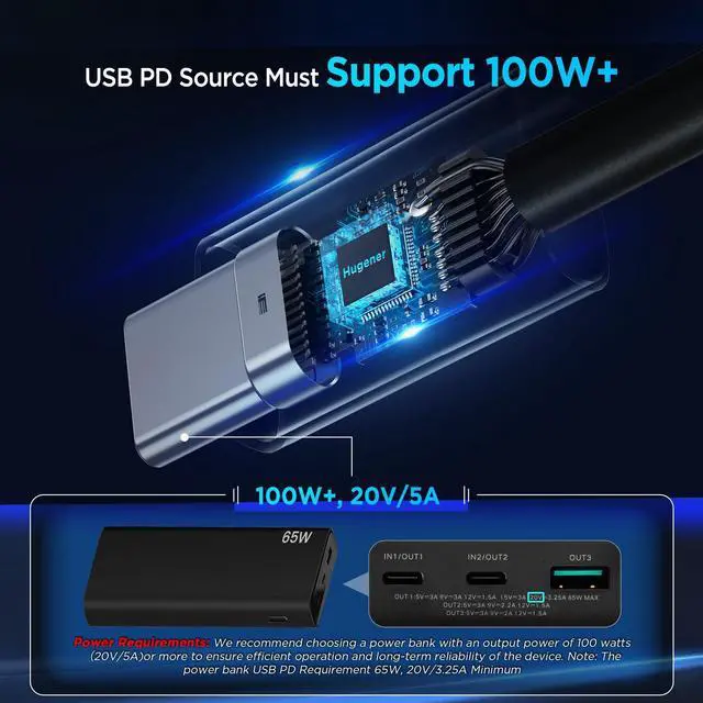 Alt view image 5 of 5 - 3 in 1 Starlink Mini Cable 33FT/ 10M, High-Speed USB C/Car Charger/DC to DC Replacement Cable for Starlink Mini Power Cable Accessories