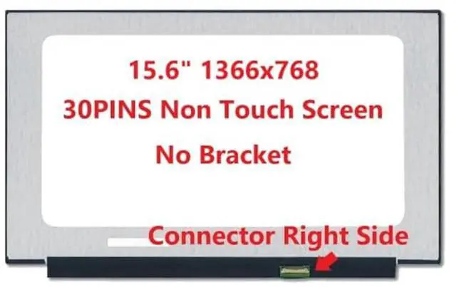 Alt view image 3 of 5 - FULLCOM New LCD Replacement Screen HD 1366x768 (Non Touch) 15.6 Inch (No Brackets) 30 Pin Matte Compatible with Dell PN DP/N 9JHCM 09JHCM O9JHCM for Laptop/Display/Screen/LCD Application