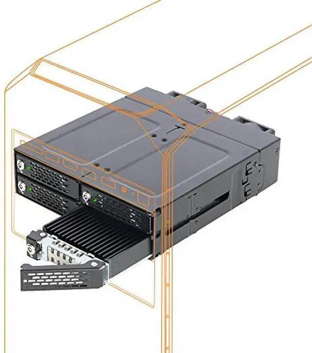 Main image of ICY DOCK 4 Bay M.2 NVMe SSD PCIe 4.0 Mobile Rack Enclosure for External 5.25" Drive Bay (4 x OCuLink SFF-8612 4i) | ToughArmor MB720MK-B V3