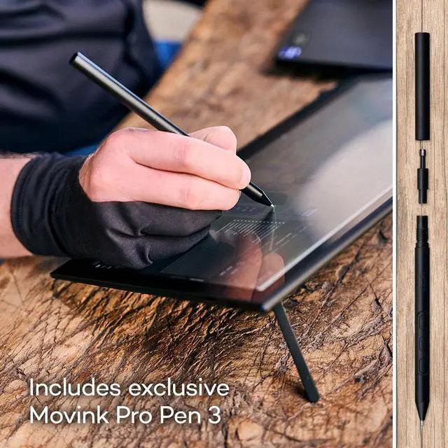 Alt view image 5 of 5 - Wacom Movink Drawing Tablet with Screen - 13.3" OLED Touchscreen Display Graphic Art Tablet w/Pro Pen 3 - Professional Graphic Design & Student Animation Bundled with Sleeve & Stand