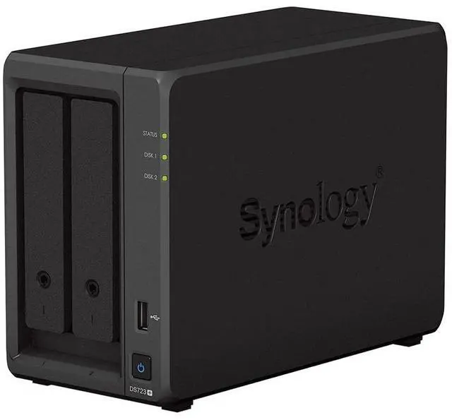 Alt view image 2 of 5 - Synology DS723+ 2-Bay Diskstation NAS (AMD Ryzen(tm) 4 Threads R1600 Dual-Core 2GB Ram 2xRJ-45 1GbE LAN-Port) 6TB Bundle with 2X 3TB WD Red Plus