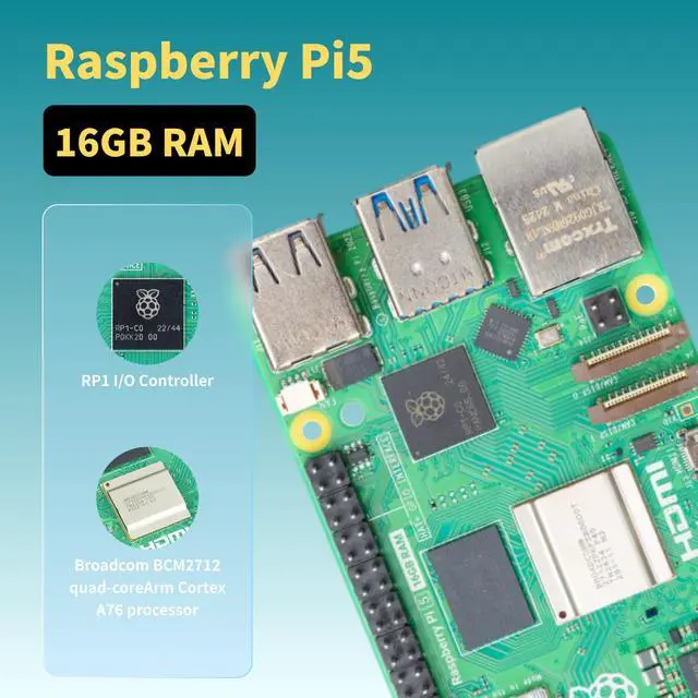Alt view image 2 of 5 - iRasptek Starter Kit for Raspberry Pi 5 16GB RAM-Pre-Loaded with 128GB Edition Raspberry Pi OS (Aluminum Case)