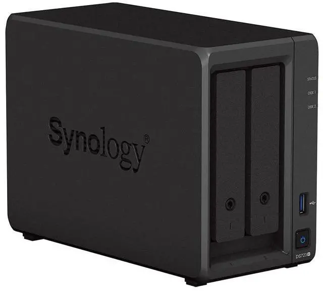 Alt view image 5 of 5 - Synology DS723+ 2-Bay Diskstation NAS (AMD Ryzen(tm) 4 Threads R1600 Dual-Core 2GB Ram 2xRJ-45 1GbE LAN-Port) 6TB Bundle with 2X 3TB WD Red Plus