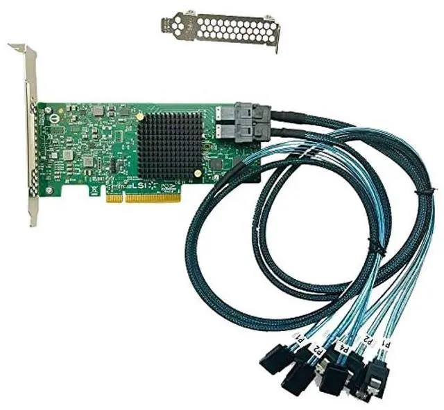 Main image of LSI 9300-8i RAID Controller Card PCI E 3.0 12Gbps HBA IT Mode ZFS FreeNAS unRAID RAID Expander + 2 SFF-8643 SATA Cable