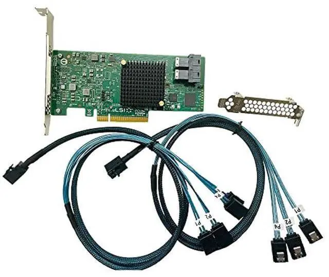 Alt view image 3 of 5 - LSI 9300-8i RAID Controller Card PCI E 3.0 12Gbps HBA IT Mode ZFS FreeNAS unRAID RAID Expander + 2 SFF-8643 SATA Cable