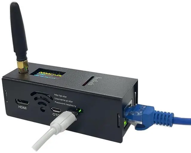 Main image of Dikkod MM100 Dmr Hotspot with WLAN Ethernet Port WiFi Voice Modem Raspbery pi zerow Dstar Ysf C4fm Two Colors OLED Screen