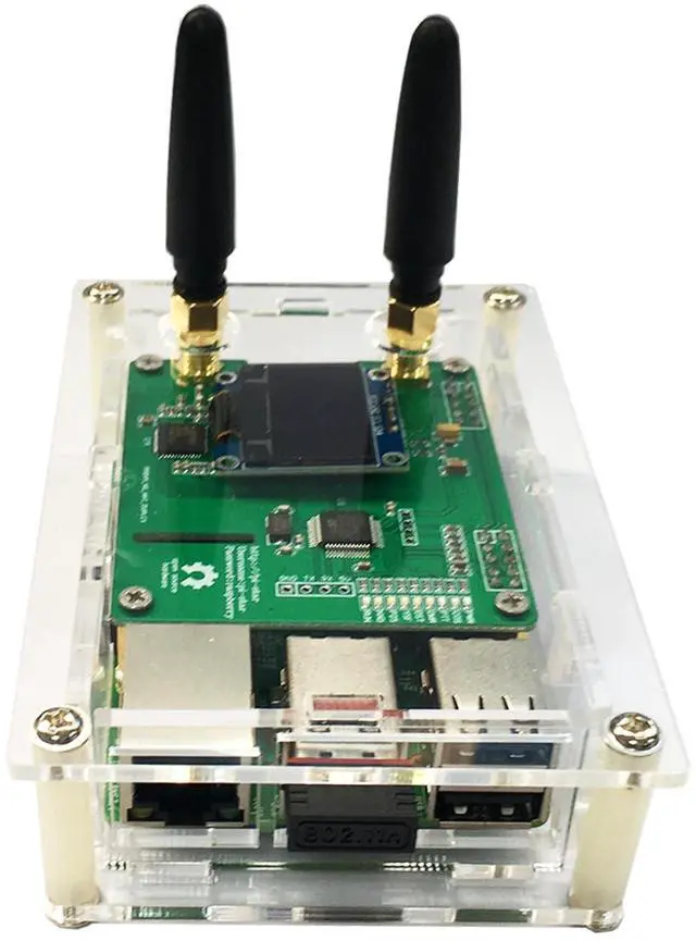 Alt view image 4 of 4 - Yyiikee Duplex DMR D-Star YSF Hotspot Ethernet WiFi Voice Modem Support UHF VHF Fusion Antenna Raspbery P Model 2B Two Colors OLED 2 TimeSlots