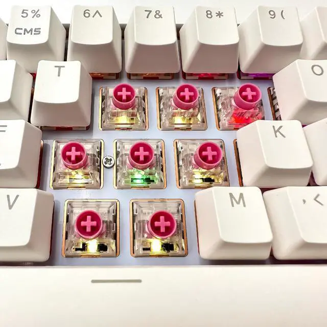 Alt view image 4 of 5 - Zjmehty Silent Keyboard Switches,Kailh Box Silent Pink Switches for Mechanical Keyboard,3-pin 35gf Linear/Typing&Gaming/Waterproof Switches(Mute Pink,90Pcs)