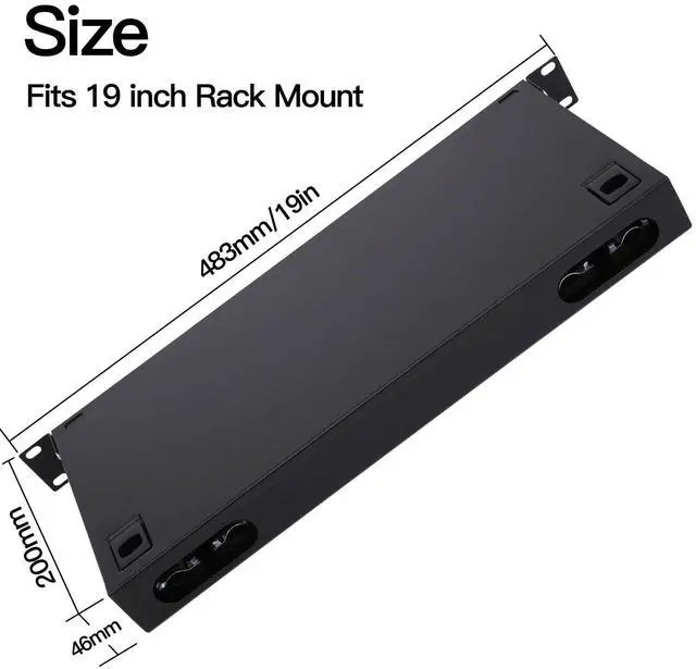 Alt view image 4 of 5 - LC-OM3 12 Duplex 24 Port Fiber Enclosure Rack Mount Fiber Box MultiMode LC-UPC Kit 1 RU Fits 19" Racks Cabinet (Include 2Pcs Splice Trays 48 Strand OM3 Pigtail 1M Cables Spool+LGX Loaded Patch Panel