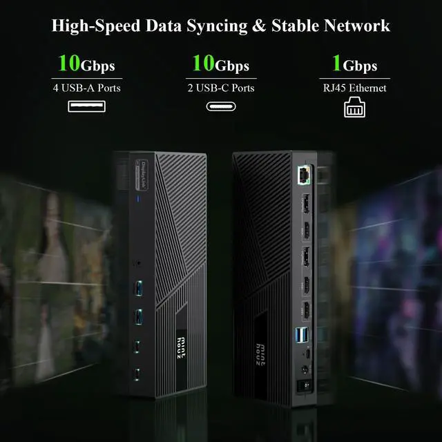 Alt view image 4 of 5 - Docking Station 4K@60Hz DisplayLink Triple Monitor 160W Charging, 3 HDMI 2 DP 6 USB, Gigabit LAN & Audio Thunderbolt 4/3, USB-C Mac M1/M2/M3/M4, Windows/Chrome/Dell/HP