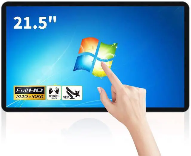 Main image of TouchWo 21.5 inch Touch Screen Industrial PC, i7, 8GB RAM, 256G ROM, 16:9 FHD 1080P, Windows 10, Smart Board for Classroom, Meeting & Game, USB, VGA & HD-MI Monitor