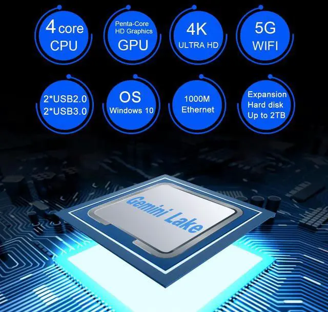 Alt view image 3 of 5 - Kayoote Mini PC Windows 11 Pro, Intel Celeron N100 8GB+128GB Mini Computers, Small PC Desktop 4K/WiFi/HDMI/USB3.2/Dual HDMI for Home, Office