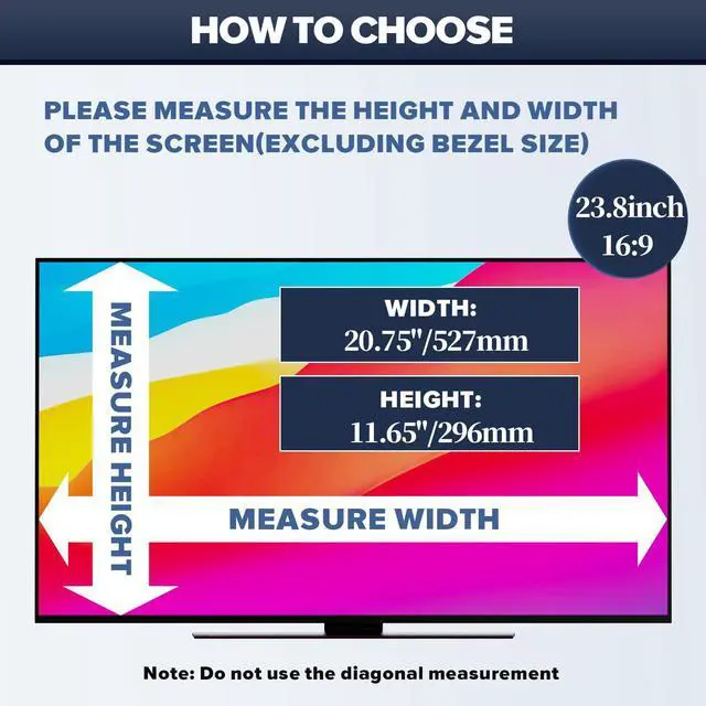 Alt view image 4 of 5 - GUDTEKE [2-Pack] HD Computer Privacy Screen 23.8 inch, Upgraded Computer Privacy Screen for 16:9 Widescreen Removable Anti Glare Computer Screen Cover and Blue Light UV-Blocking Screen Privacy Filter