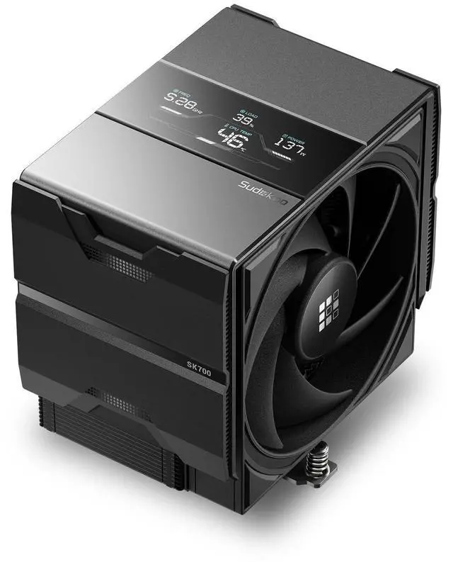 Main image of Sudokoo Sudokoo SK700V AM5-Designated CPU Air Cooler, Single Tower, 7 Heatpipes, Digital Display, TDP 220W, Full RAM Freedom, L-Rail Lock Mount, M-Winding Tech Fan