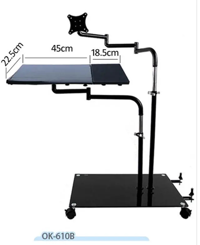 Alt view image 3 of 5 - NBGYSH OK610 OK611 - Bedside Moving Laptop Stand Adjustable Sofa Computer Monitor Holder Mount +Keyboard Holder Rotating Laptop Table Lapdesks (OK611W)