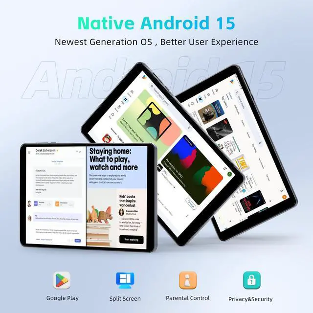Alt view image 2 of 5 - HAOVM [(2025 Android 15 Tablet M8 Tablet 8 inch,8 core CPU, 12GB+64GB,2TB Expandable, HD IPS Display, Wi-Fi 6, BT5.4, 5MP+8MP Camera, 5100mAh Large Battery, Widevine L1, Black
