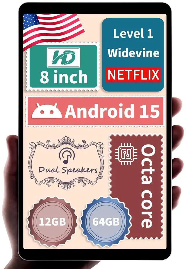 Main image of HAOVM [(2025 Android 15 Tablet M8 Tablet 8 inch,8 core CPU, 12GB+64GB,2TB Expandable, HD IPS Display, Wi-Fi 6, BT5.4, 5MP+8MP Camera, 5100mAh Large Battery, Widevine L1, Black