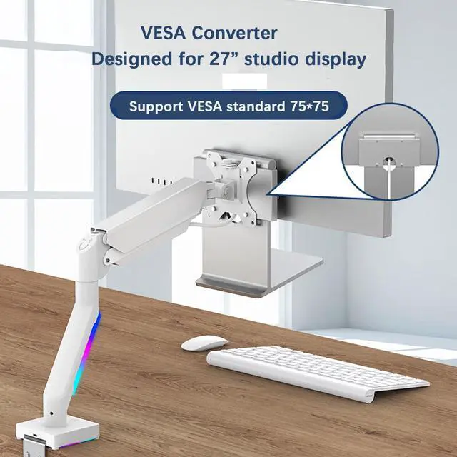 Alt view image 3 of 5 - HEHELISAIL Vesa Monitor Arm Mounting Kit Vesa Converter for 27 Inch Apple Studio Display Monitor Aluminum Alloy is Strong and Durable