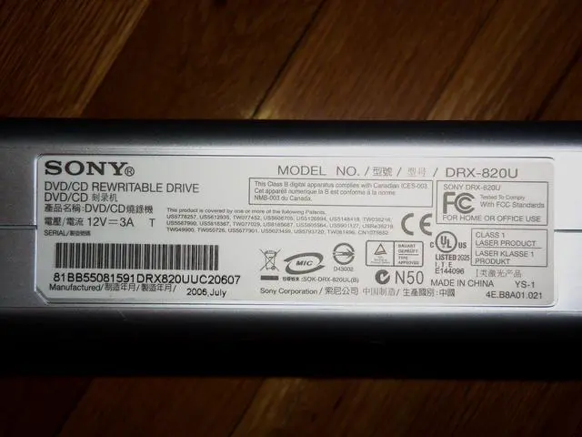 Alt view image 3 of 5 - Sony DRX820U External USB 2.0 DVD+R Double Layer/DVD+RW Drive