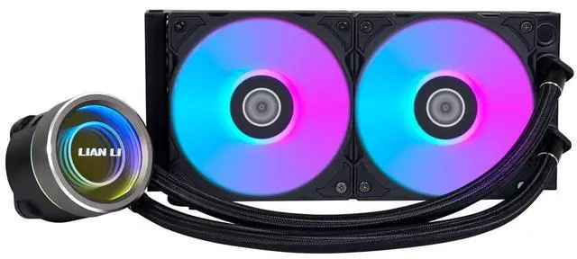 Alt view image 2 of 5 - Lian LIANLI Water Cooling Kit "Galahad" Series II Trinity 240 Black 1.1 inch (27 mm) Thick Radiator with ARGB Fan