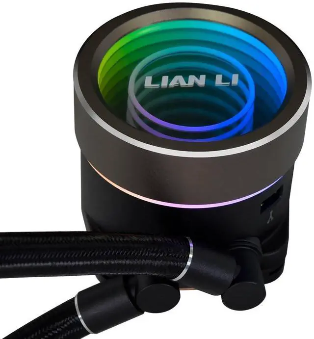 Alt view image 3 of 5 - Lian LIANLI Water Cooling Kit "Galahad" Series II Trinity 240 Black 1.1 inch (27 mm) Thick Radiator with ARGB Fan