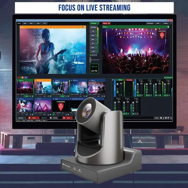 Alt view image 2 of 5 - AVKANS AI Tracking PTZ Camera, 20X HDMI SDI PTZ Camera for Church Worship Events School Hospital Boradcast Live Streaming, PoE Support, Crystal Clear Video Quality