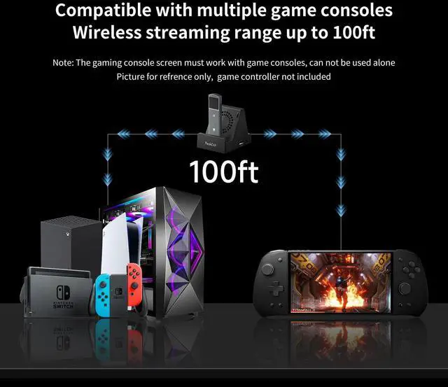 Alt view image 2 of 5 - PeakDo 7 inch 60Hz Streaming Gaming Handheld, 0 Latency 100ft Wireless Game Console Monitor Touchscreen with Cooling Dock for PC,Xbox,PS5/4,Switch(V3 SE)