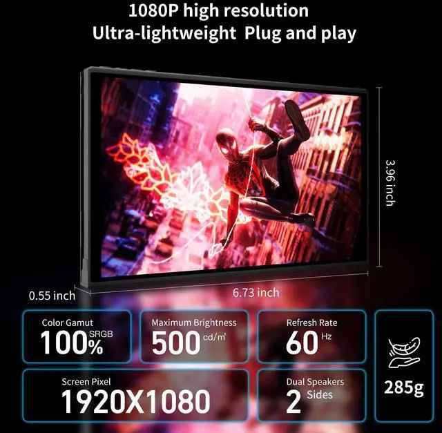 Alt view image 4 of 5 - PeakDo 7 inch 60Hz Streaming Gaming Handheld, 0 Latency 100ft Wireless Game Console Monitor Touchscreen with Cooling Dock for PC,Xbox,PS5/4,Switch(V3 SE)