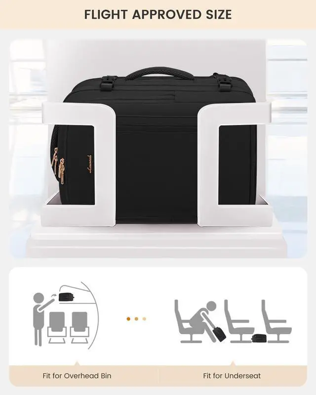 Alt view image 3 of 5 - LOVEVOOK Travel Backpack For Women,42L Carry On Backpack Flight Approved,TSA Personal Item Travel Bag Fits 17.5 Inch Laptop,Business Weekender Overnight Daypack with Toiletry Bag and Cubes