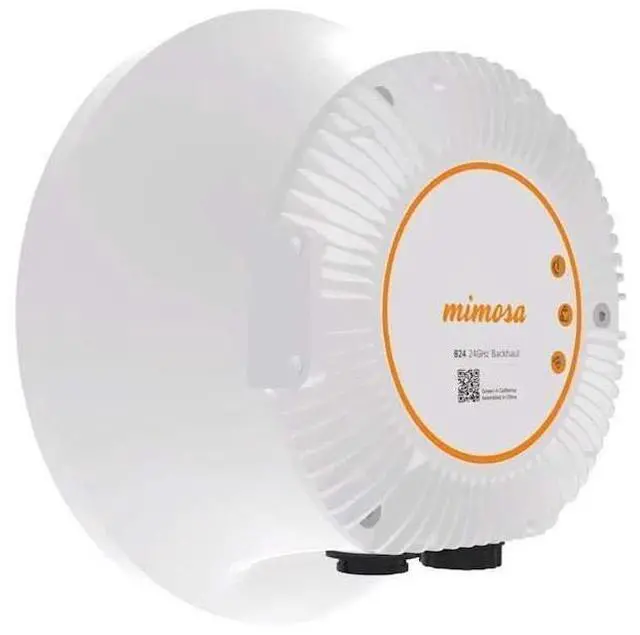 Alt view image 2 of 2 - Mimosa Backhaul B24 Point-to-Point 24 GHz, 1.5 Gbps Capable, 33 dBi, 4x4:4 MIMO, PoE Power Supply, Gigabit ethernet (RJ45) and gigabit Fiber (SFP cage), Operation Modes: Hot Standby