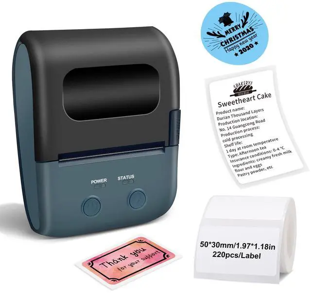 Main image of L7 Label Maker Machine with Tape, 2 Inch Thermal Bluetooth Label Printer, Portable Handheld Sticker Barcode Inkless Printer with 1 Roll 50x30mm Tape for Home, Kitchen, School, Office Organization