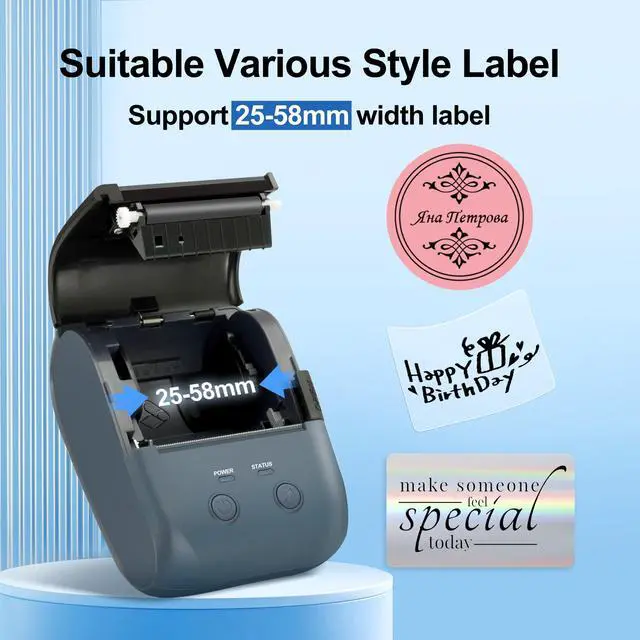 Alt view image 3 of 5 - L7 Label Maker Machine with Tape, 2 Inch Thermal Bluetooth Label Printer, Portable Handheld Sticker Barcode Inkless Printer with 1 Roll 50x30mm Tape for Home, Kitchen, School, Office Organization