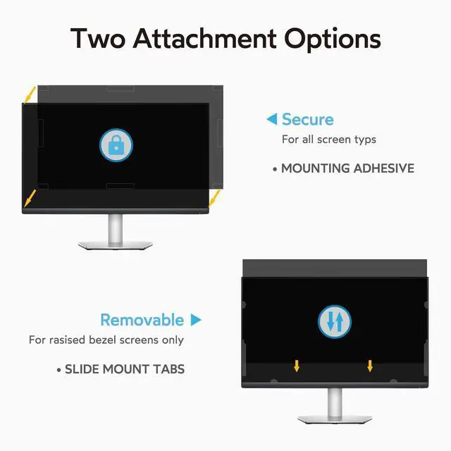 Alt view image 5 of 5 - MOBDIK 22 Inch Monitor Computer Privacy Screen Filter for 16:10 Aspect Ratio, Anti Blue Light, Anti Glare & Spy - 2 Pack