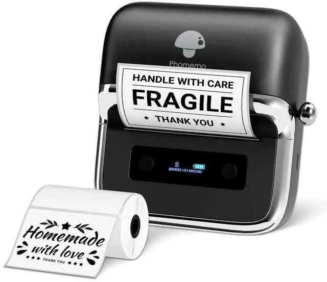 Alt view image 2 of 5 - Phomemo M250 3 Inch Label Maker Machine with Tape, 2025 Upgrade Portable Barcode Label Printer for Business, Home, Logo Label, Gradual Color Stickers,1.96'' x 1.18'' Self-Adhesuve Multi-Purpose Labels
